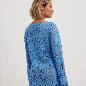 Josefine HJ x NA-KD Lace Mini Dress - Party Dresses - Blue - EU 34